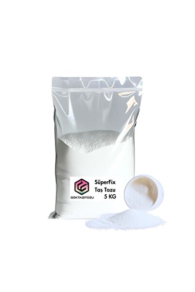 Göktaşı Tozu SUPERFIX TAŞ TOZU HOBİ HARCI OBJE MUMLUK HEYKEL SAKSI TEPSİ YAPIMI İÇİN KAR BEYAZ DÖKÜM TOZU 5 KG