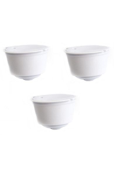 motor starter Set of 3 coffee capsules, reusable, refillable, Dolce Gusto compatible, white