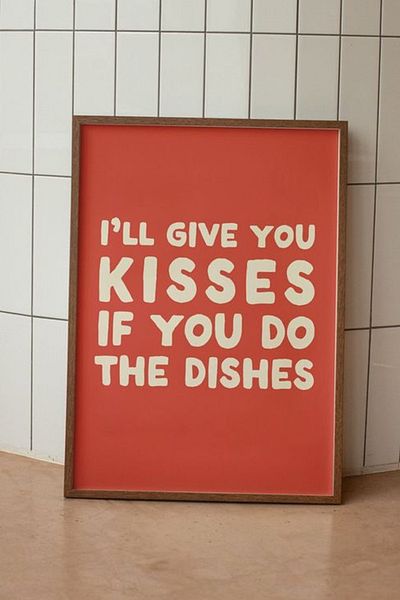 Taranist Χάρτινη αφίσα - Διακόσμηση κουζίνας Kiss For Dishes