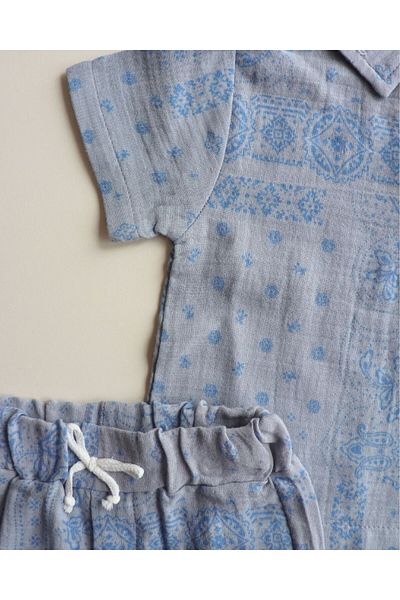TinyAlp Muslin Fabric Design Ethnic Pattern Baby Boy Summer Set