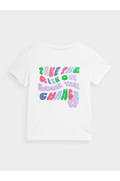 4F Tricou pentru fete TTSHF0826 Alb