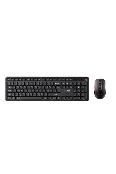 Havit KB261WB Kablosuz Klavye Mouse Seti – Türkçe Q, Ultra Sessiz Tuşlar - Siyah