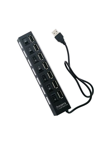 Autoblow 7-port hub BLOW PROLECH 66-387, USB 2.0, 480Mbps, 500mA, Black