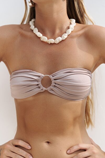 BOHEMAİ Zahira Μπλουζάκι μπικίνι με λεπτομέρεια με στράπλες λιλά