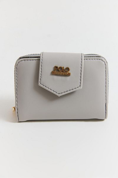 Raneel Kazançlı Alışveriş Snap Closure Zippered Card Holder Mini Size Wallet Gray