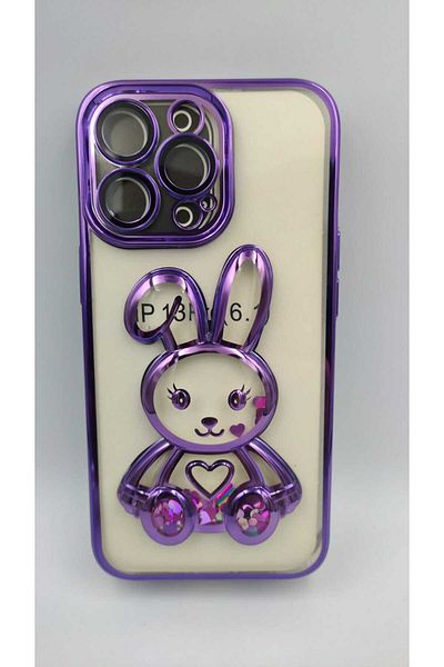 Generic Rabbit Cartoon Case Compatible with iPhone 14 Full Lens Camera Protection Glitter
