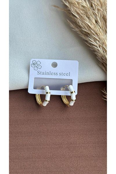 LİLİA Steel White Hooe Earring