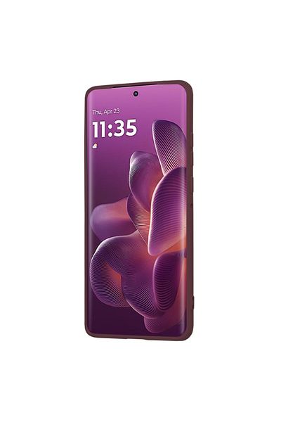 SKYDDAR INNOVATION Case for Motorola Edge 60 Pro, Velvet Silicone, SoftElegance, Bordeaux, sticker set