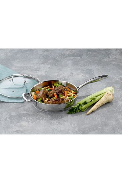 Kela Frying pan with lid 18/10 stainless steel FLAVORIA 24 cm