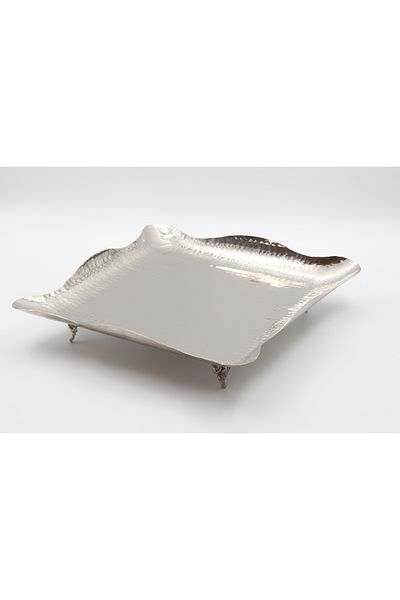 ANTEPSEPETİ Copper Silver Coated Tray 32 cm