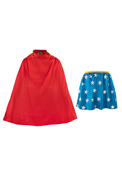 Depox Costum Wonder Woman pentru copii, Prințesa Themyscira, fustă și pelerin...