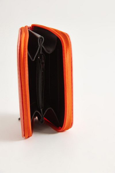 Raneel Kazançlı Alışveriş Printed Zippered Mini Wallet Orange