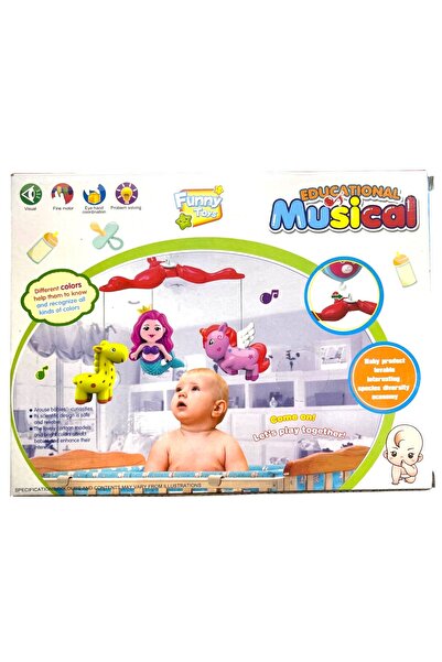 MİLKYADATOYS Educatıonal Musıcal Baby Mobile Sesli Bebek Dönence Deniz Kızı-Zürafa Temalı