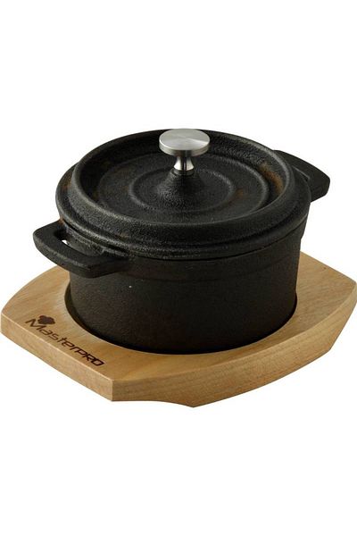MasterPro Cast iron casserole with base COOK & SHARE 10 cm black