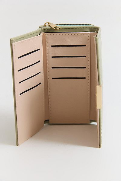 Raneel Kazançlı Alışveriş Zippered Large Size Wallet with Metal Accessories Green