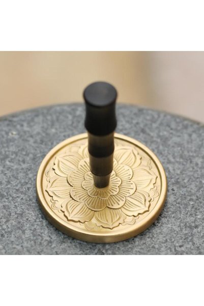 Mühürcüm Mühür Mumu Pirinç Damga 50mm 3D Lotus Desen A + Sandal Ağacı Sap