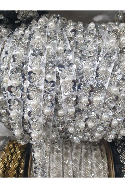 ESRA ŞELEM Pearl Sequin Decorative Ribbon Sewing Accessory Applique