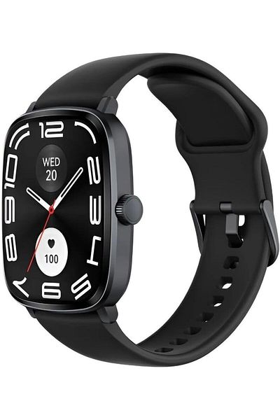 Haylou RS5 Smartwatch, 2.01" AMOLED Display with Silicone & Braided Straps, Over 150 Watch Faces, Bl
