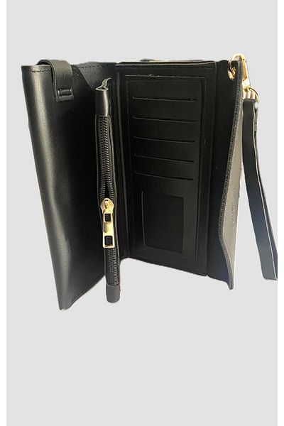 Raneel Kazançlı Alışveriş Multi-Compartment Wallet with Phone Compartment Black