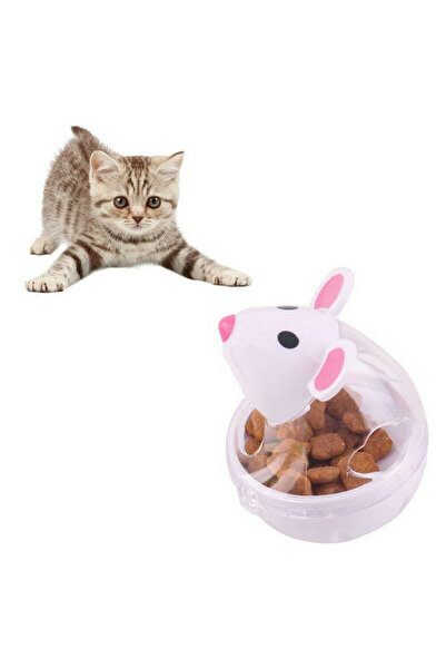 Nonbranded Interactive toy-type feeder, slow food release for cats or other pets - WHITE