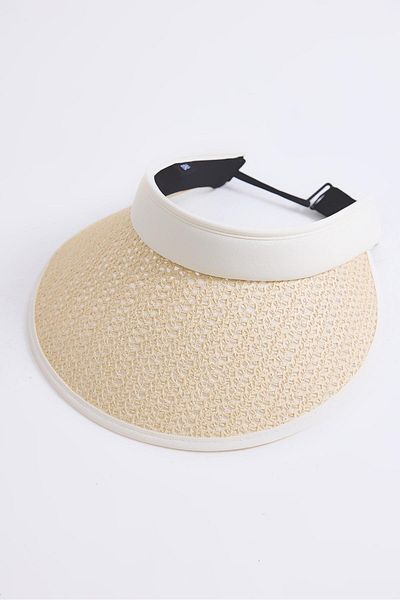 Raneel Kazançlı Alışveriş Women's Straw Visor Hat Beige