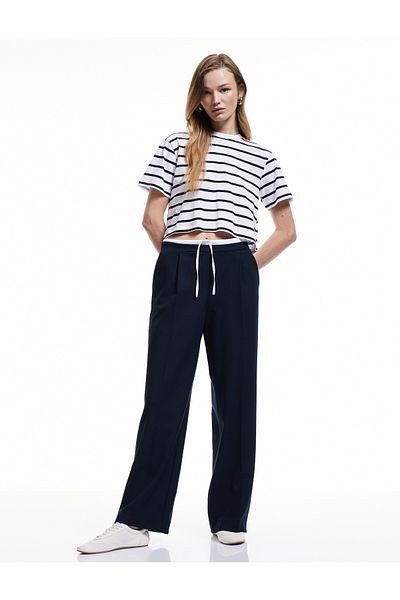 Koton Tricou cu mânecă scurtă din bumbac cu decolteu triplu