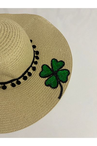 Petek Collection Clover Figured Straw Beach Hat