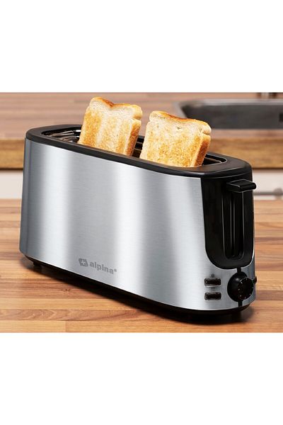 Alpina Bread toaster for 2 loaves, long stainless steel 1000W