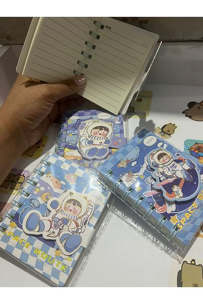 demirosa 4 Astronaut Striped Notepads