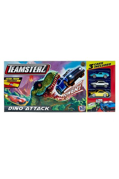 Teamsterz Car track set, Speed ​​​​​​​​City Dino Attack, 2 metal cars, Teamsterz
