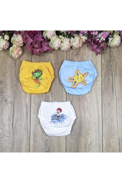 Baby Story 3'lü Organik Anti Alerjik Sızdırmaz Alıştırma Külodu (RENK VE DESE...