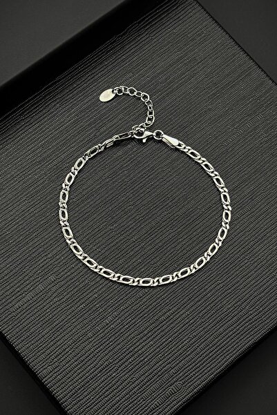 FRNCH 925 Ayar Gümüş İtalyan Model Gümüş Renk Erkek Bileklik FRJ12466-3466-A
