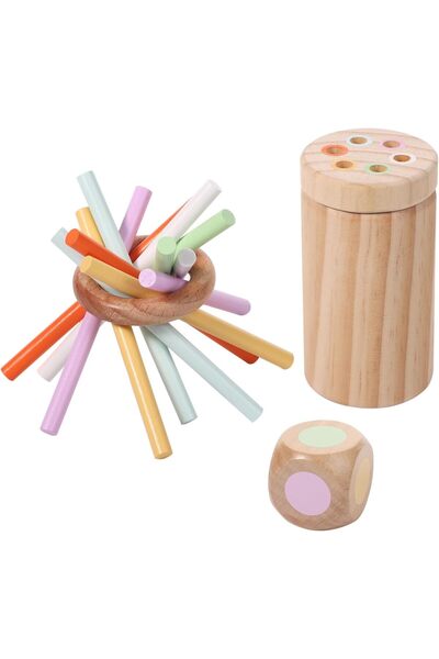 Yelajoy Colourful Balance Stick Toy,a storage bag,Made of Wood to Keep it Sta...