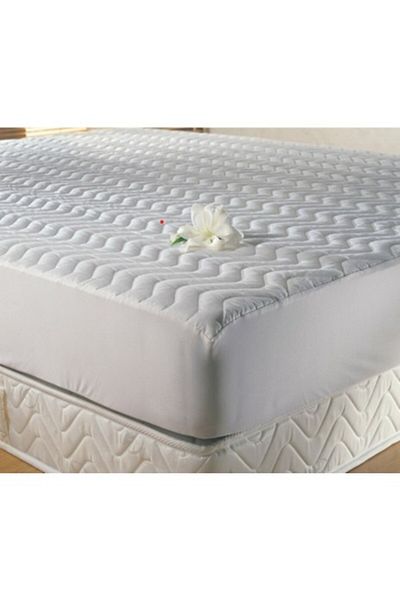 Taç Quilted cover with elastic, TAC, 100% cotton, 100x200cm, white