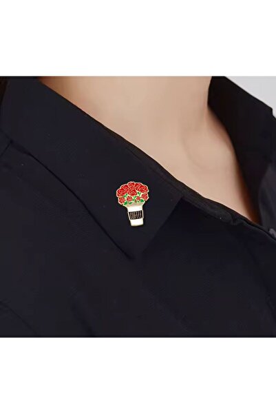 OZN AKSESUAR kadın broş, iğneli broş, çiçekli broş, yaka broşu, çeket yaka iğnesi, mineli broş