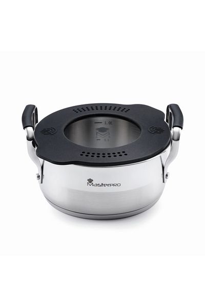 MasterPro Pot with lid SMART 16 cm stainless steel