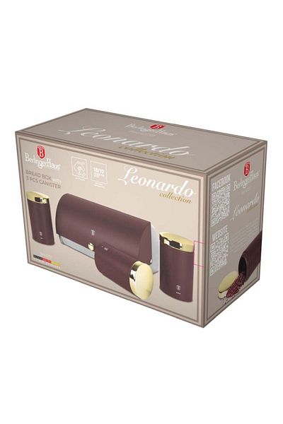 Berlinger Haus Bread box and food container set 4 pcs. Leonardo Collection