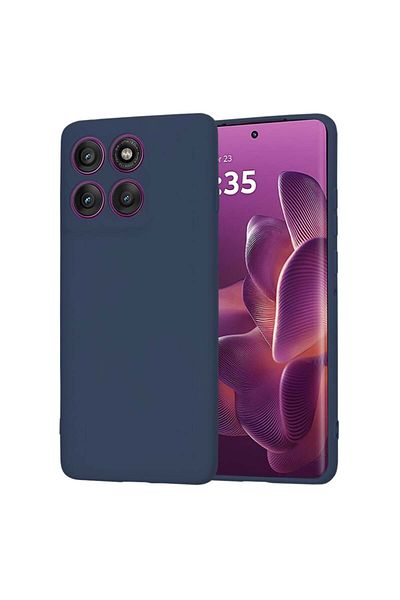 SKYDDAR INNOVATION Husă pentru Motorola Edge 60 Pro, silicon catifelat, SoftElegance, albastru marin, set autocolante