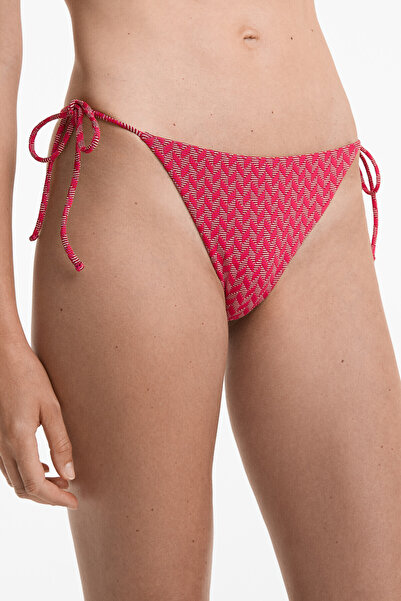 Oysho Medium-coverage jacquard tie bikini briefs