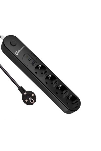 Techmaster 2 منافذ USB من النوع C مزودة بحماية للأطفال والكهرباء 2mt