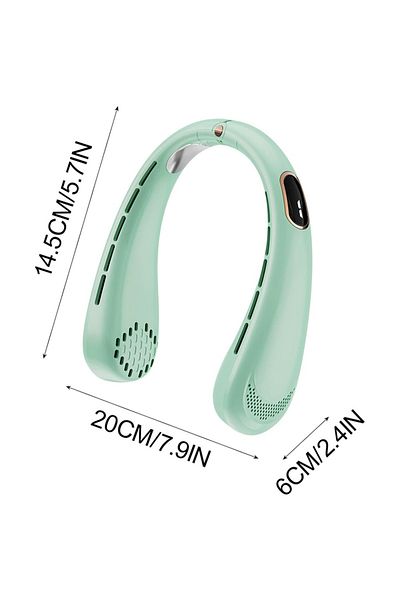 SKYDDAR INNOVATION Ventilator portabil de gât, reglabil, 5 viteze, afișaj digital, USB, SKDR NeckBreeze - Verde