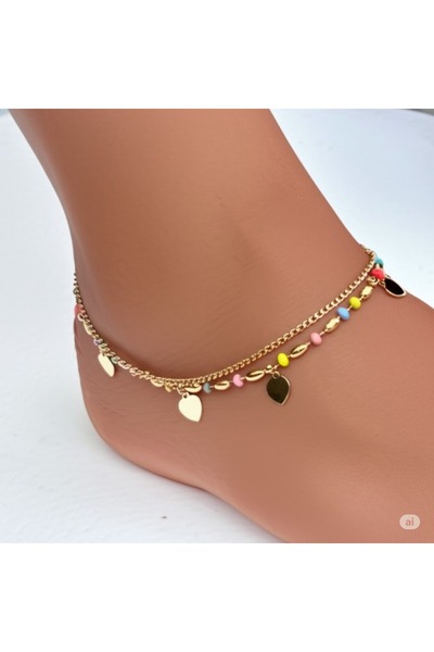 HARİNA خلخال متعدد الألوان مع تفاصيل الخرز والرقائق الملونة