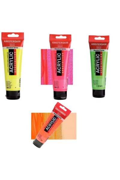 Amsterdam Akrilik Boya 120 ml Neon Renkler Seti 4'lü