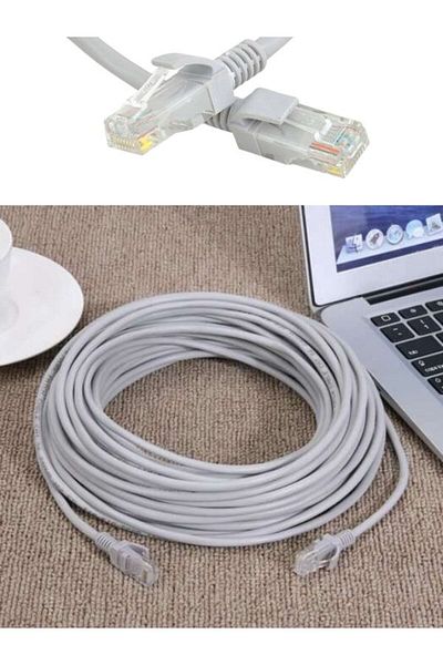 OEM LAN Network Cable, RJ45, 30 m, Flexible PVC, Grey