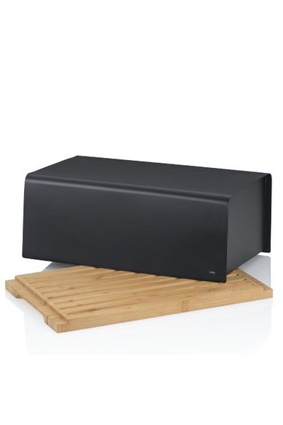 KELA Keck Lang Bread box Kiril black metal 38.0x23.0x16.0cm