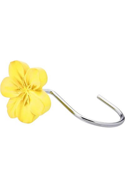 Amazon Set of 12 yellow flower-patterned shower curtain hooks, Amazon