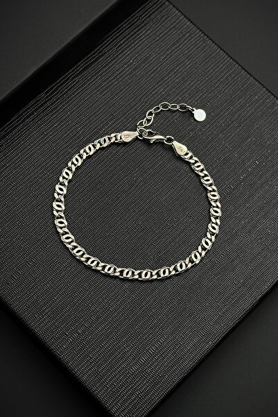 FRNCH 925 Ayar Gümüş İtalyan Model Gümüş Renk Erkek Bileklik FRJ12445-3445-A