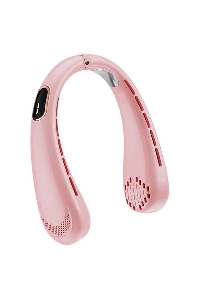 SKYDDAR INNOVATION Ventilator portabil de gât, reglabil, 5 viteze, afișaj digital, USB, SKDR NeckBreeze - roz