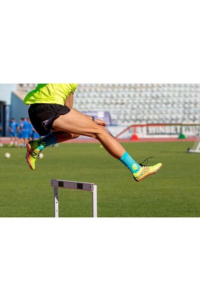 Try to Fly Sosete Compresive Pentru Sport Compression Socks Turquoise Yellow