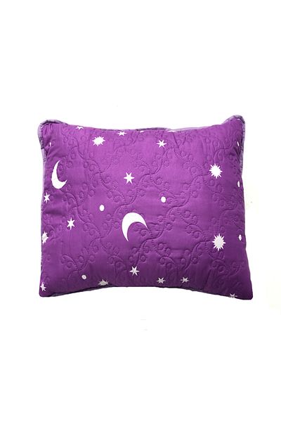 Coneltex Quilted pillow "Moon and Stars Coneltex, 70 x 70 cm, anti-allergic siliconized fiber filling, purple